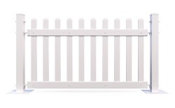 6' White Picket Fence Panel