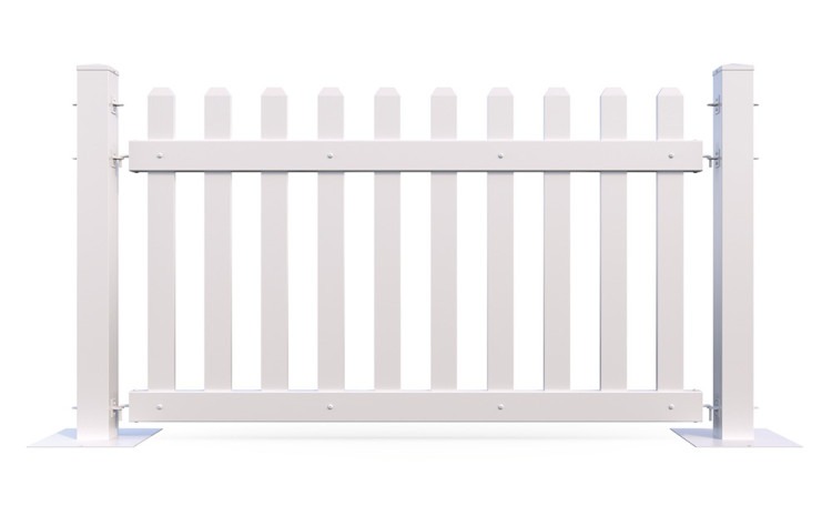 6' White Picket Fence Panel