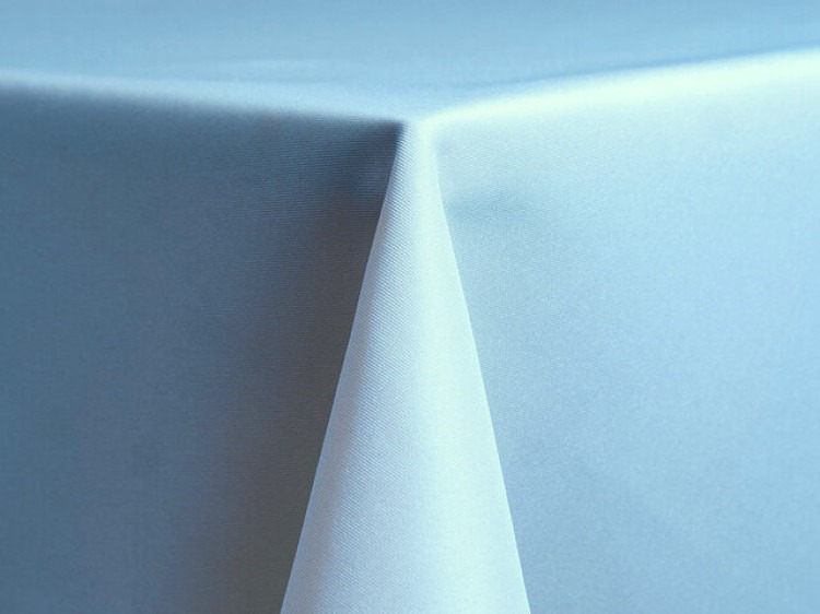 Baby Blue Polyester - Round, Tablecloth, 108