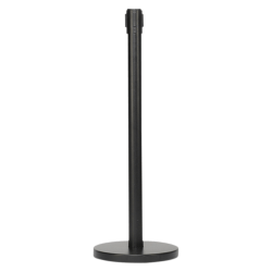 Black Retractable Stanchion