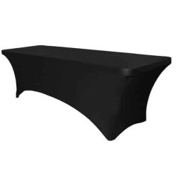 Black Spandex - Rectangle, Tablecloth, 6'